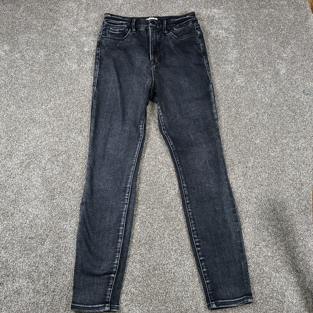 Good American Good Waist Slit Waistband High Rise Jeans Black Womens sz 4/27
